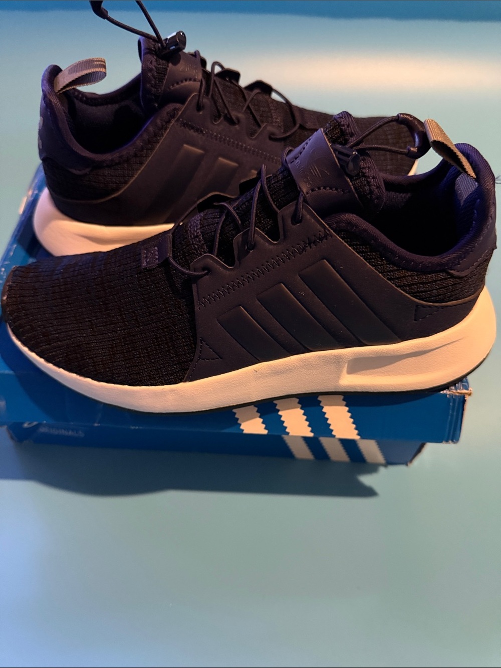 adidas Kids Navy and White Athletic Sneakers